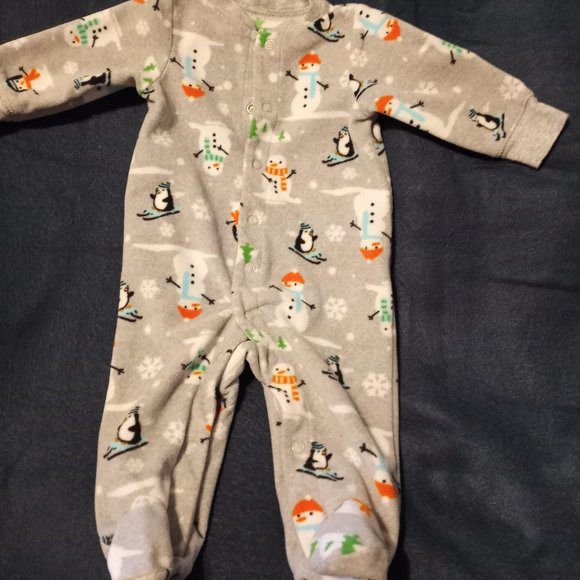 Carter's 3 month baby button up Snowman penguin - Picture 1 of 7